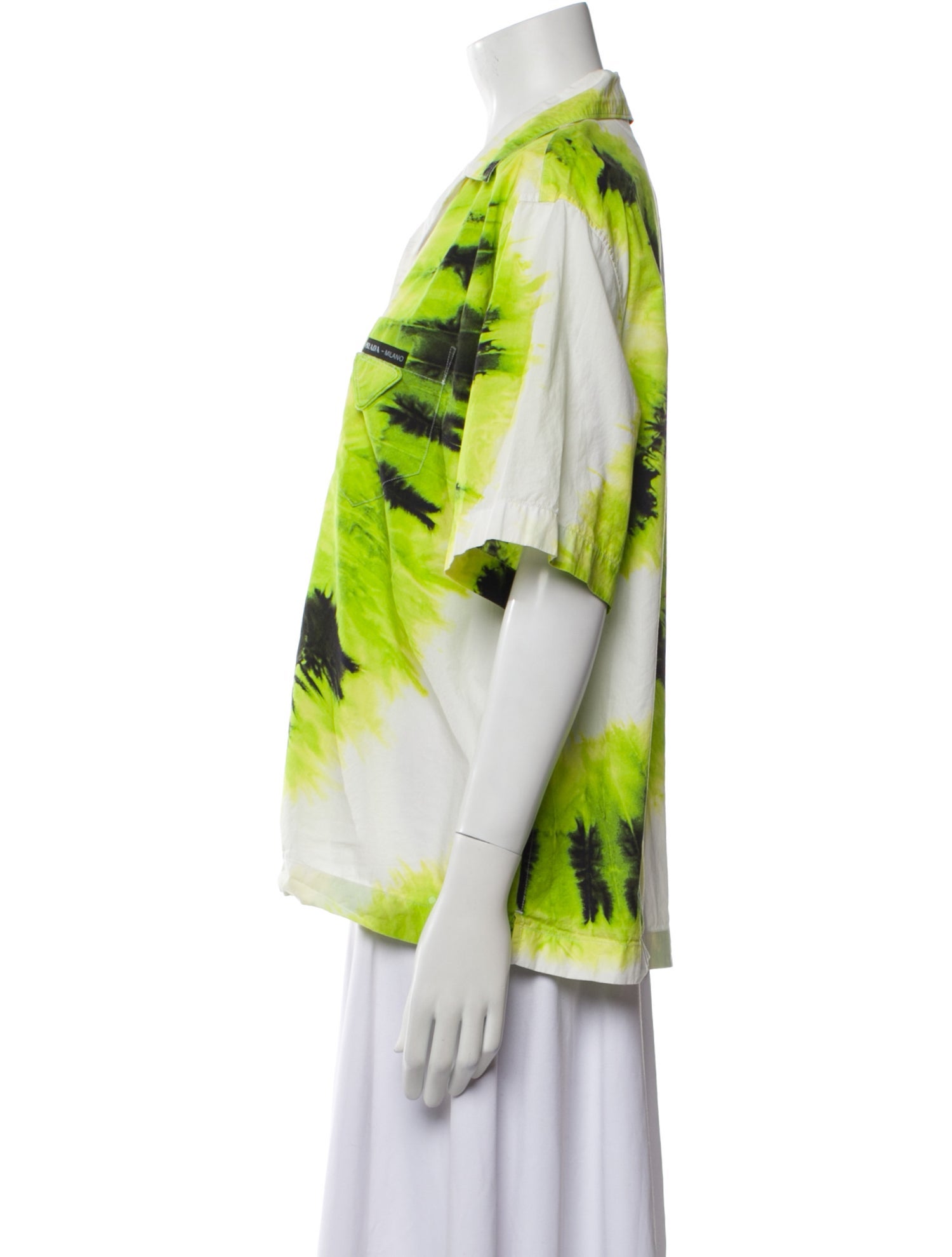 Prada 2019 Tie-Dye Print Button-Up Top