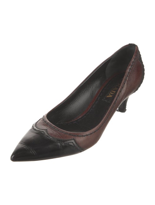 Prada Leather Colorblock Pattern Pumps