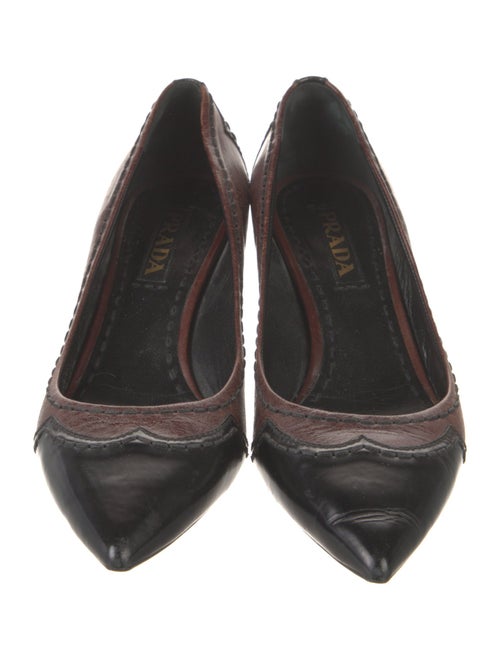 Prada Leather Colorblock Pattern Pumps