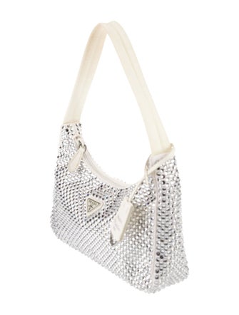 Prada Enameled Metal Triangle Crystal Re-Edition 2000