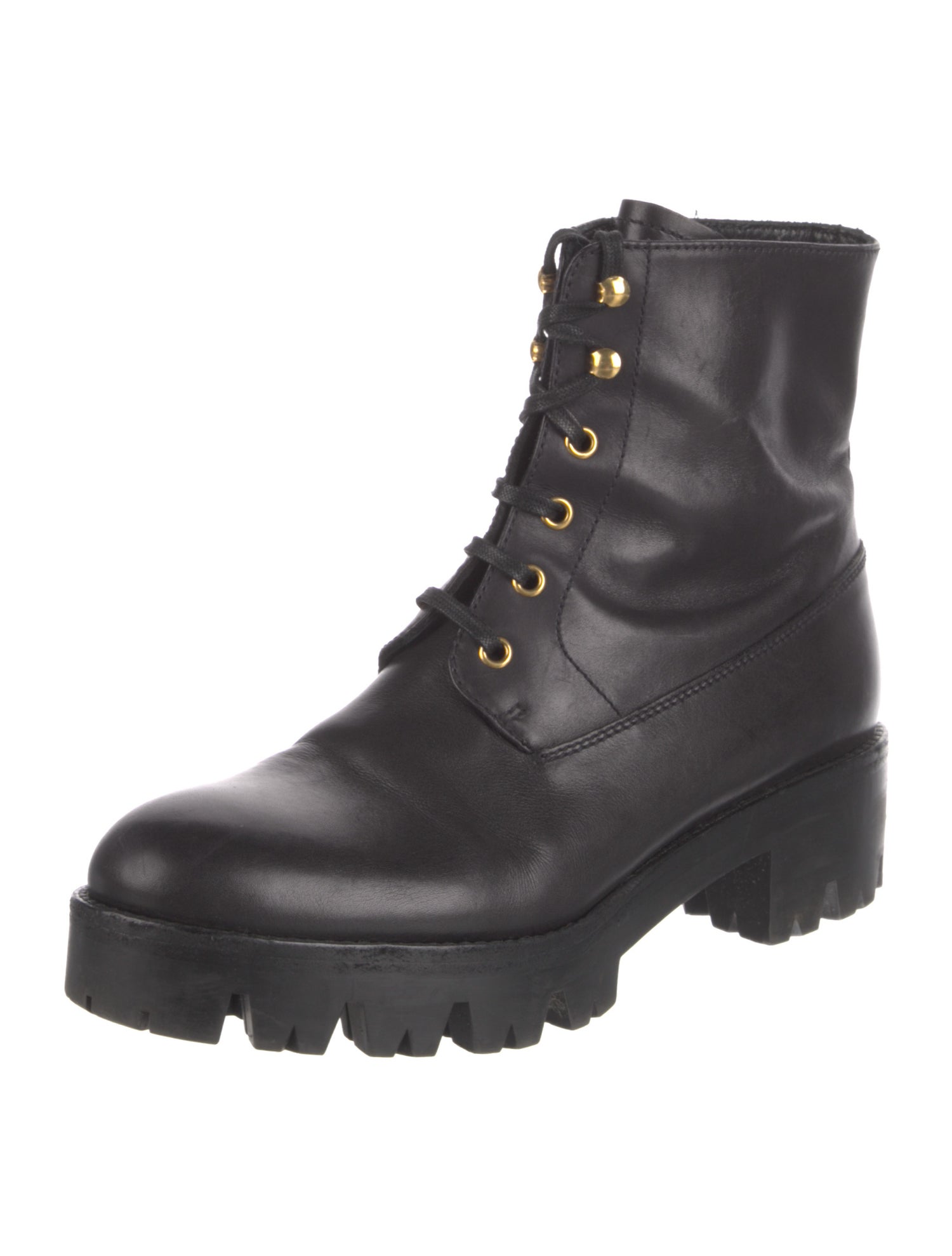 Prada Leather Combat Boots