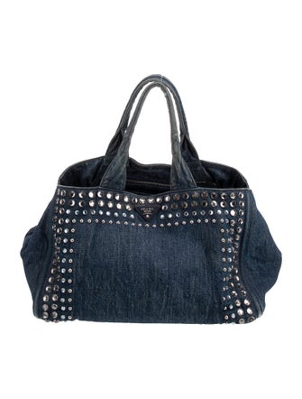 Prada Enameled Metal Triangle Tote