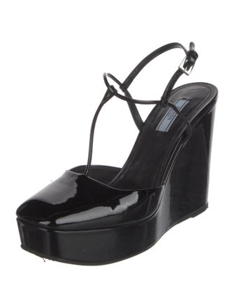 Prada Patent Leather T-Strap Pumps