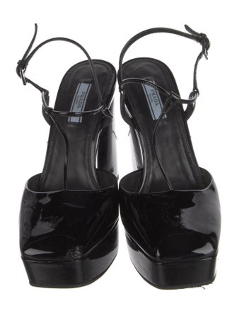 Prada Patent Leather T-Strap Pumps
