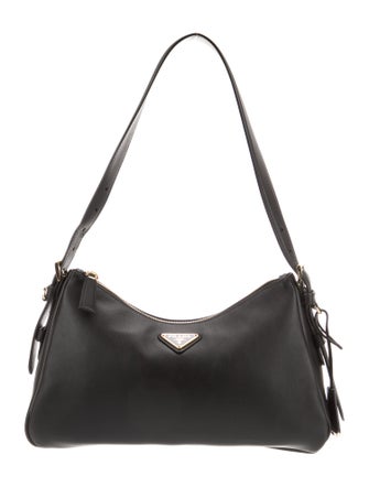 Prada Enameled Metal Triangle Aimee Medium