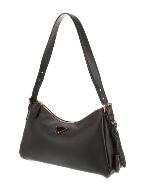 Prada Enameled Metal Triangle Aimee Medium