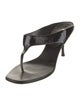Prada Patent Leather Leather Trim Embellishment T-Strap Sandals
