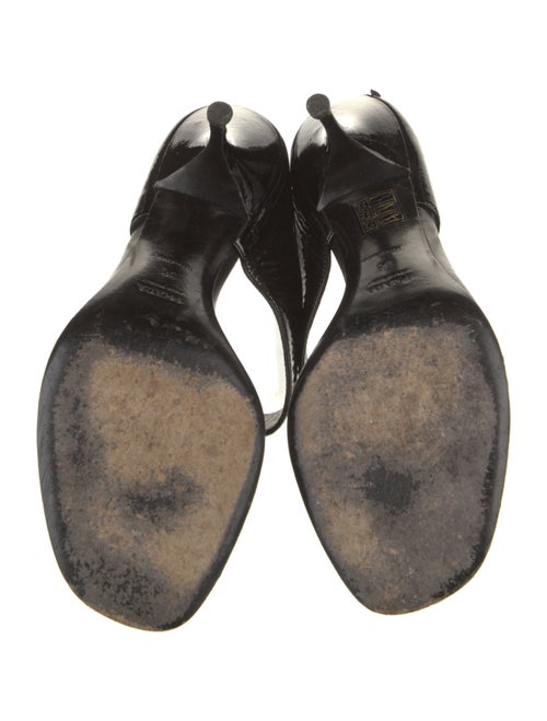 Prada Patent Leather Leather Trim Embellishment T-Strap Sandals