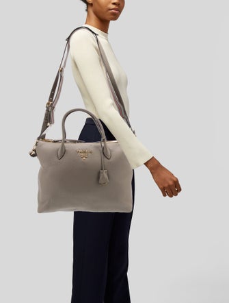 Prada Vitello Daino Leather Weekender Bag