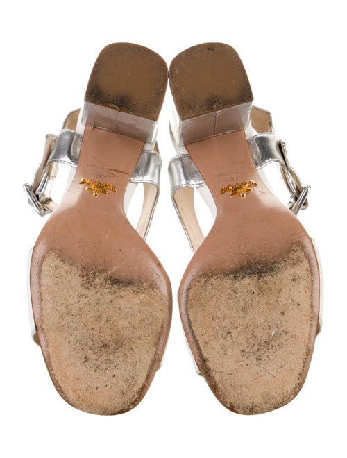 Prada Leather T-Strap Sandals