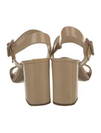 Prada Patent Leather Slingback Sandals