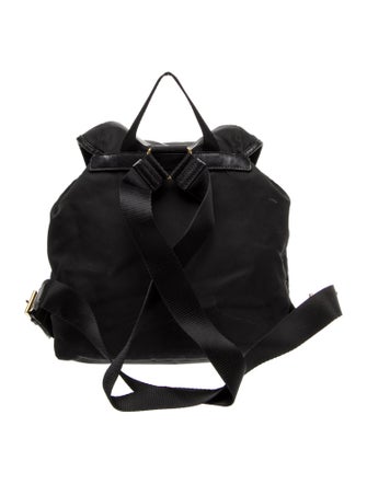 Prada Enameled Metal Triangle Backpack