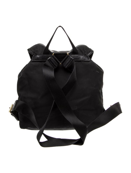 Prada Enameled Metal Triangle Backpack