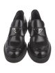 Prada Enameled Metal Triangle Leather Oxfords