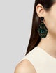 Prada Crystal Embroidered Drop Clip-On Earrings