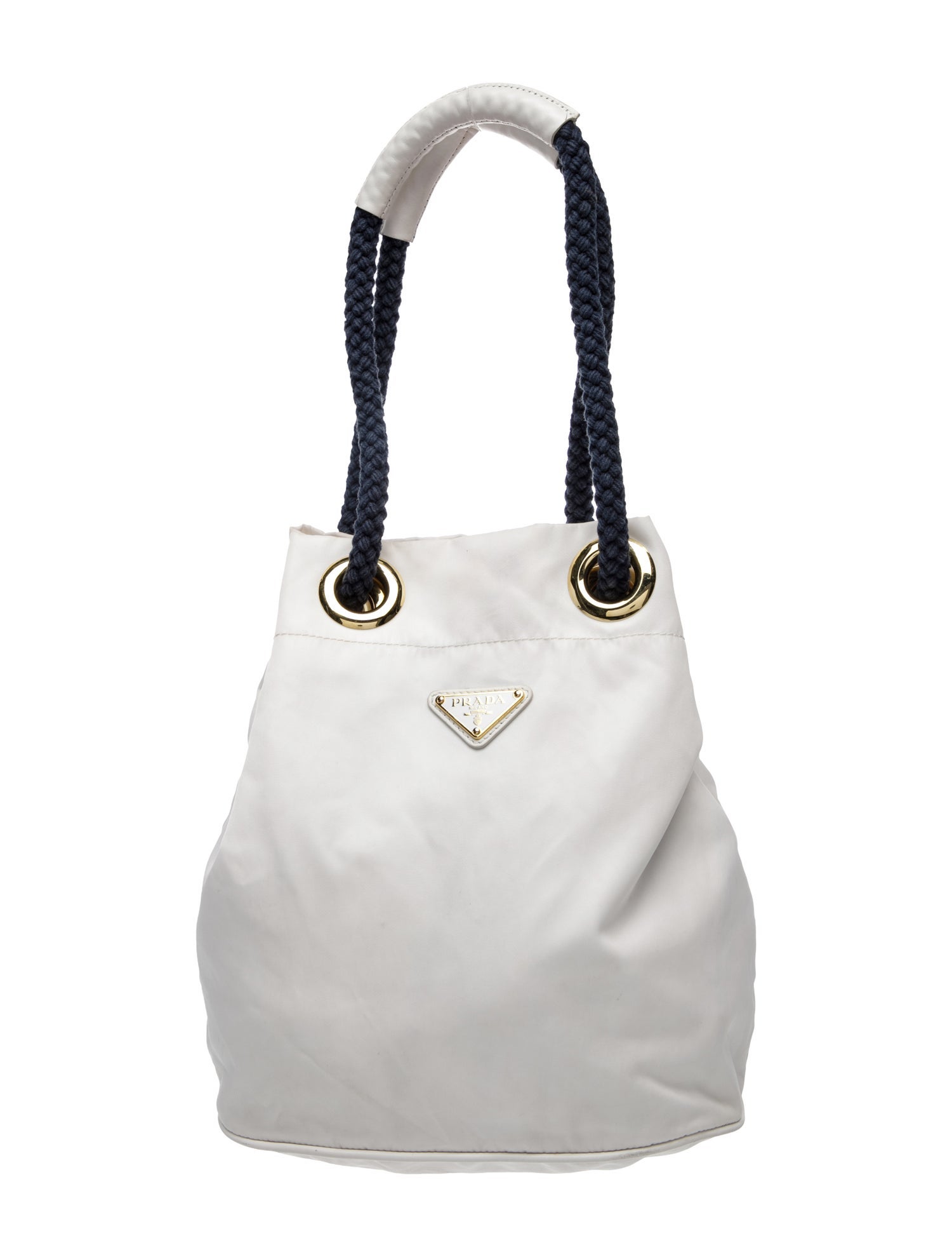 Prada Enameled Metal Triangle Mariner Small