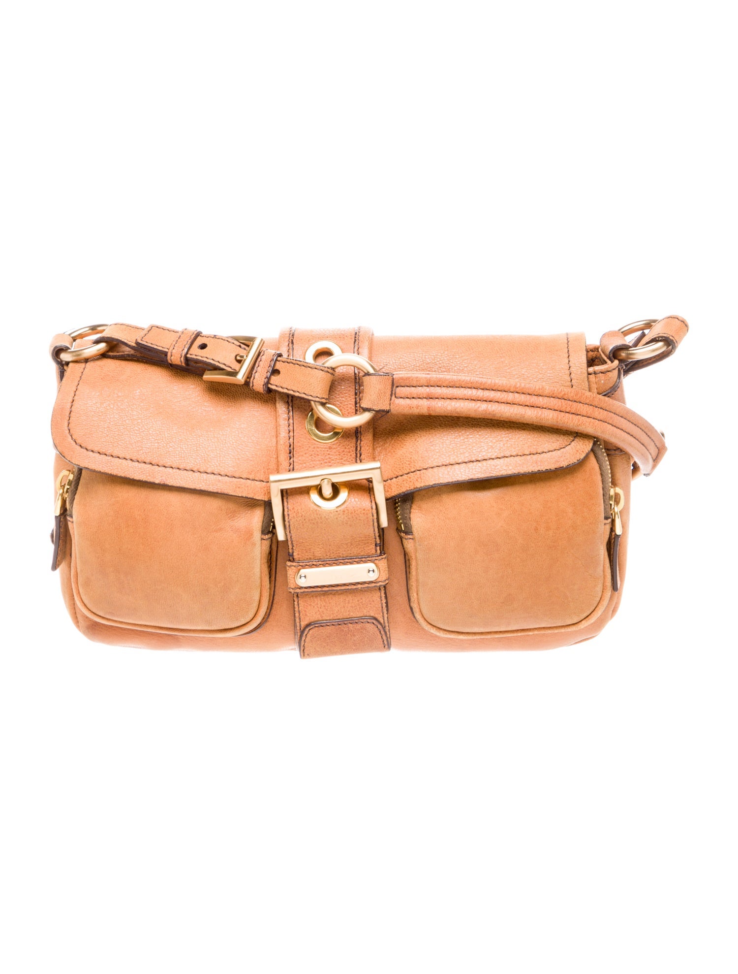 Prada Enameled Metal Triangle Twin Pocket