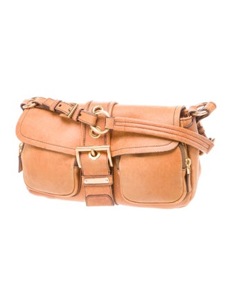 Prada Enameled Metal Triangle Twin Pocket