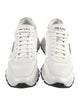 Prada Enameled Metal Triangle Leather Athletic Sneakers