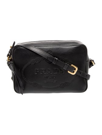 Prada Enameled Metal Triangle Crossbody Bag