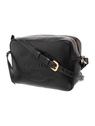 Prada Enameled Metal Triangle Crossbody Bag