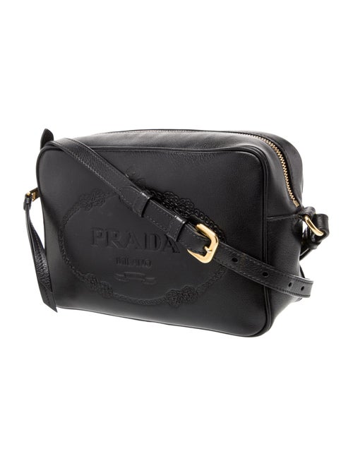 Prada Enameled Metal Triangle Crossbody Bag