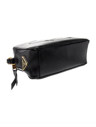 Prada Enameled Metal Triangle Crossbody Bag
