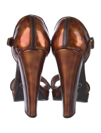 Prada Patent Leather Printed Sandals