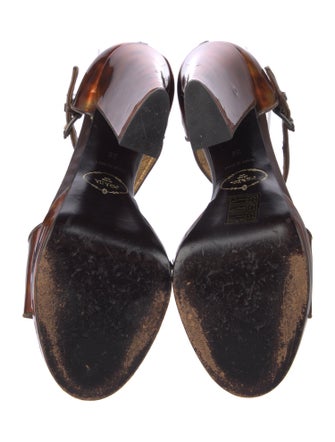Prada Patent Leather Printed Sandals