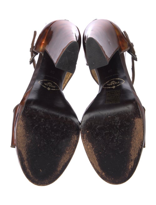Prada Patent Leather Printed Sandals
