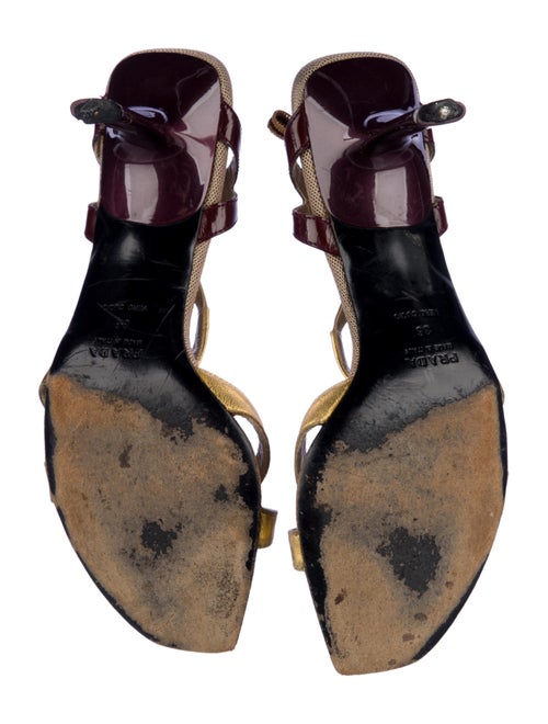 Prada Patent Leather T-Strap Sandals