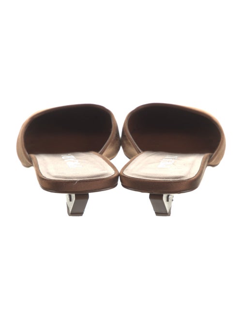 Prada Satin Leather Trim Embellishment Mules