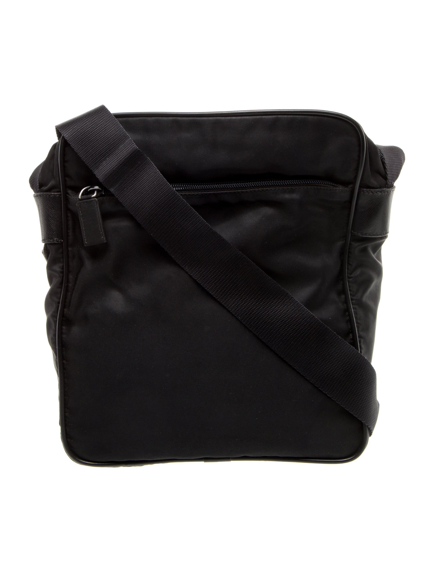 Prada Enameled Metal Triangle Messenger Bag