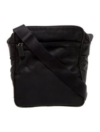 Prada Enameled Metal Triangle Messenger Bag