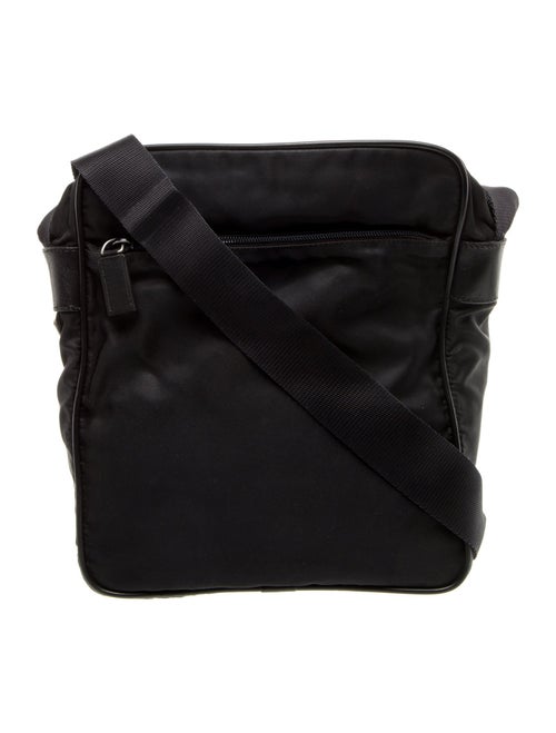 Prada Enameled Metal Triangle Messenger Bag