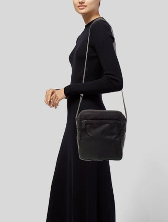 Prada Enameled Metal Triangle Messenger Bag