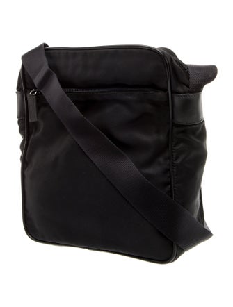 Prada Enameled Metal Triangle Messenger Bag