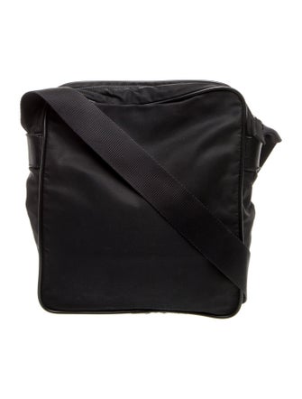 Prada Enameled Metal Triangle Messenger Bag