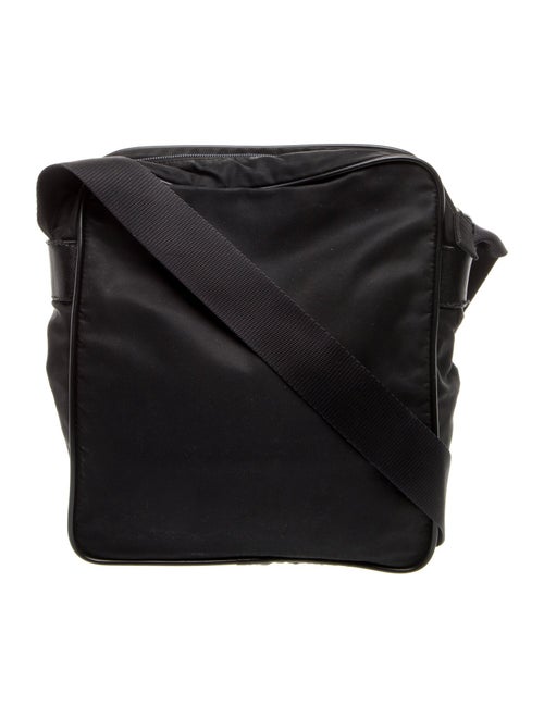 Prada Enameled Metal Triangle Messenger Bag