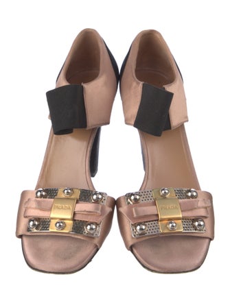 Prada Satin Colorblock Pattern Sandals