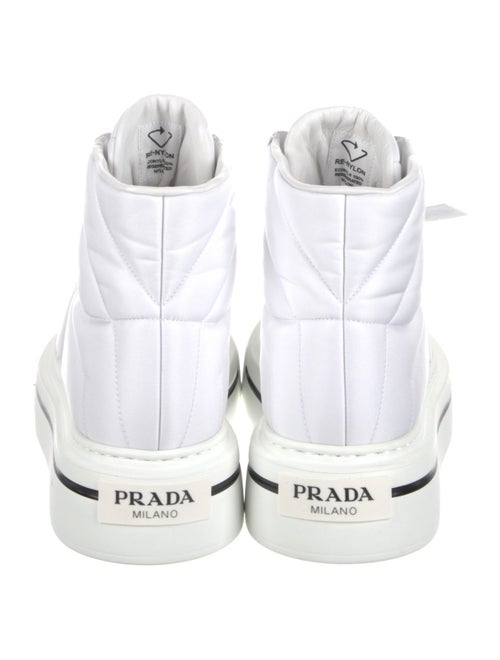 Prada Nylon Leather Trim Embellishment Sneakers
