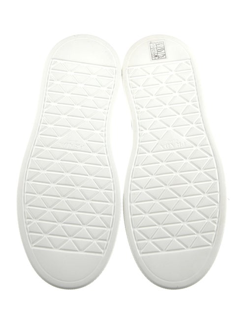 Prada Nylon Leather Trim Embellishment Sneakers