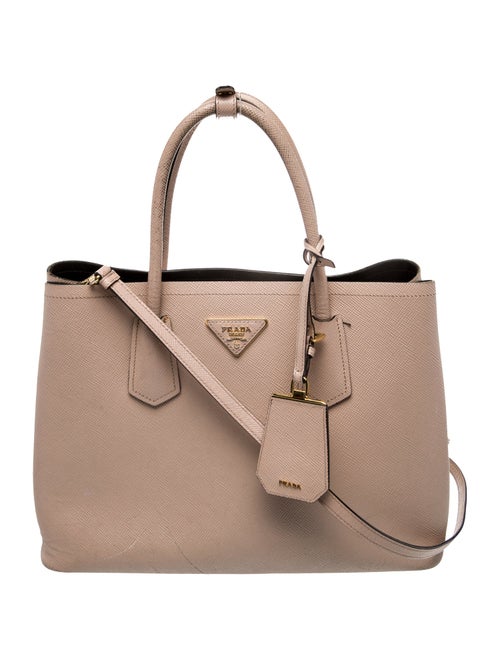 Prada Saffiano Cuir Leather Double Bag Medium