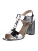Prada Patent Leather T-Strap Sandals
