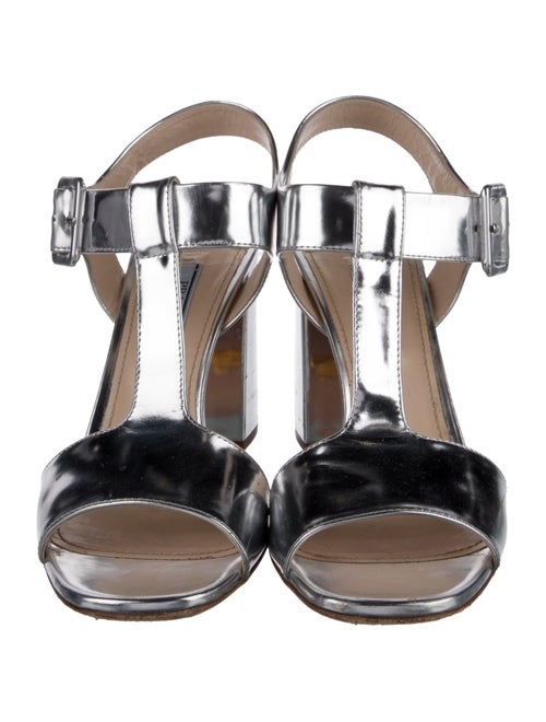 Prada Patent Leather T-Strap Sandals