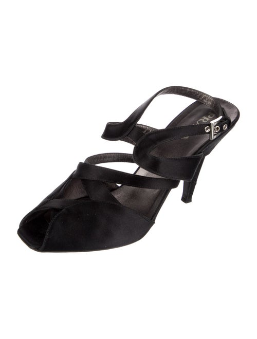 Prada Satin Cutout Accent Mules
