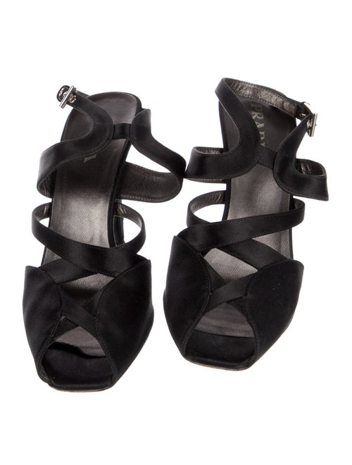 Prada Satin Cutout Accent Mules