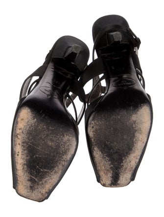 Prada Satin Cutout Accent Mules