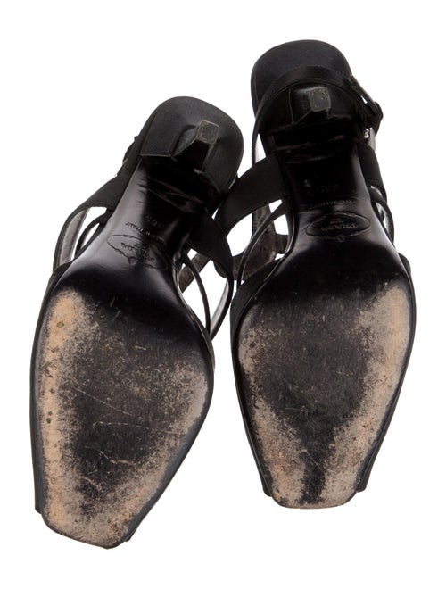 Prada Satin Cutout Accent Mules