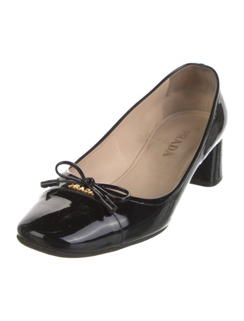 Prada Patent Leather Bow Accents Pumps